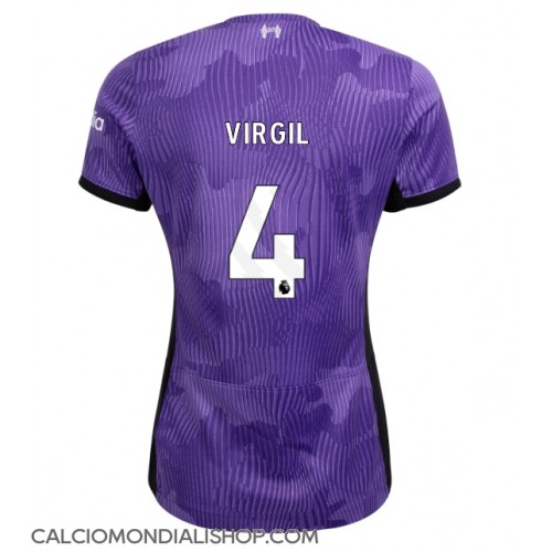 Maglie da calcio Liverpool Virgil van Dijk #4 Terza Maglia Femminile 2023-24 Manica Corta